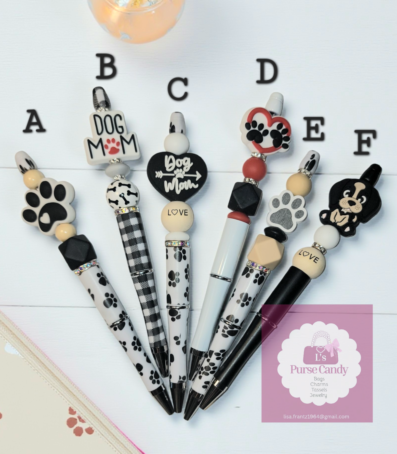 Dog Love Beaded Pens