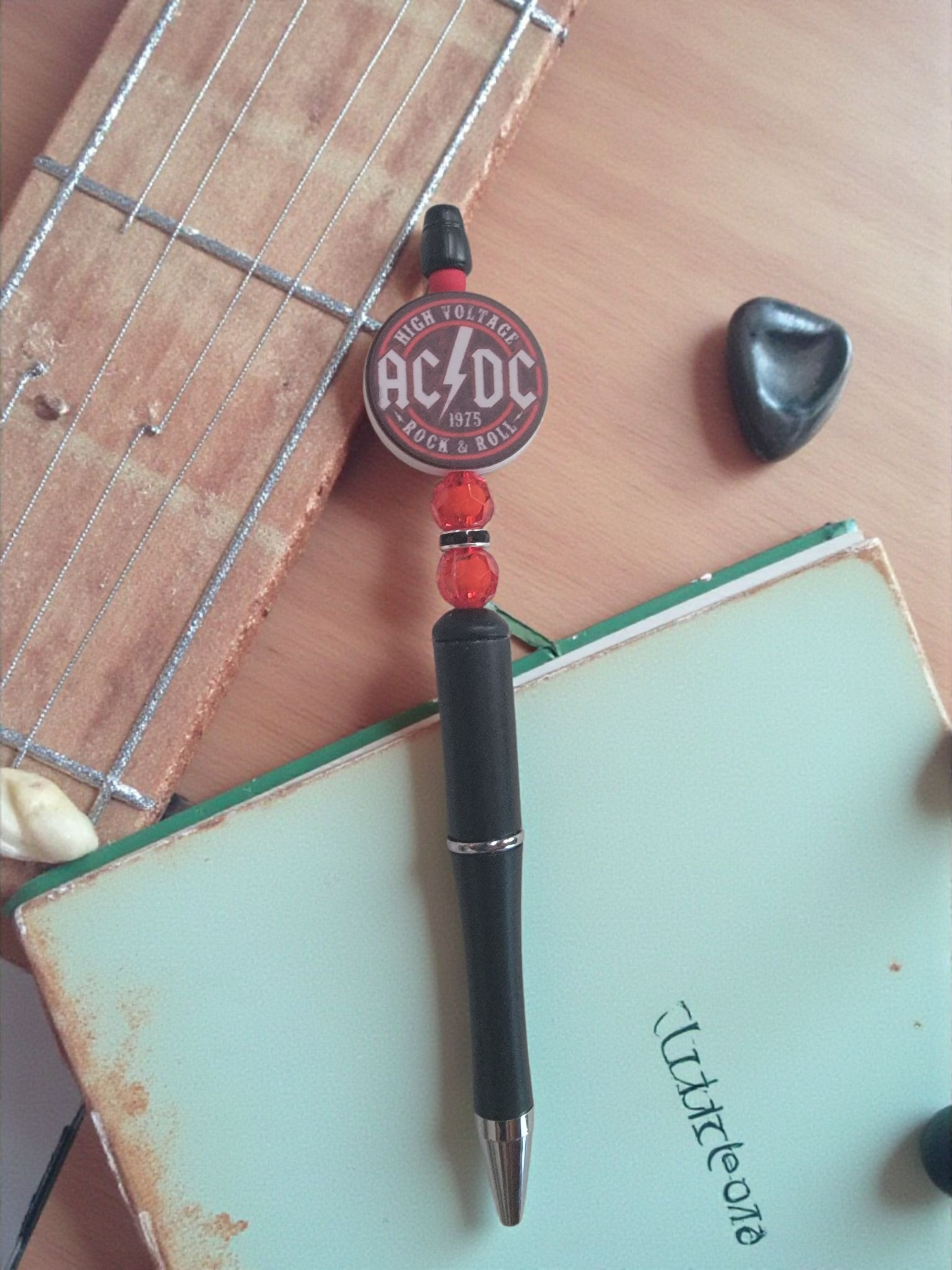 Rock and Roll ACDC Beaded Pen
