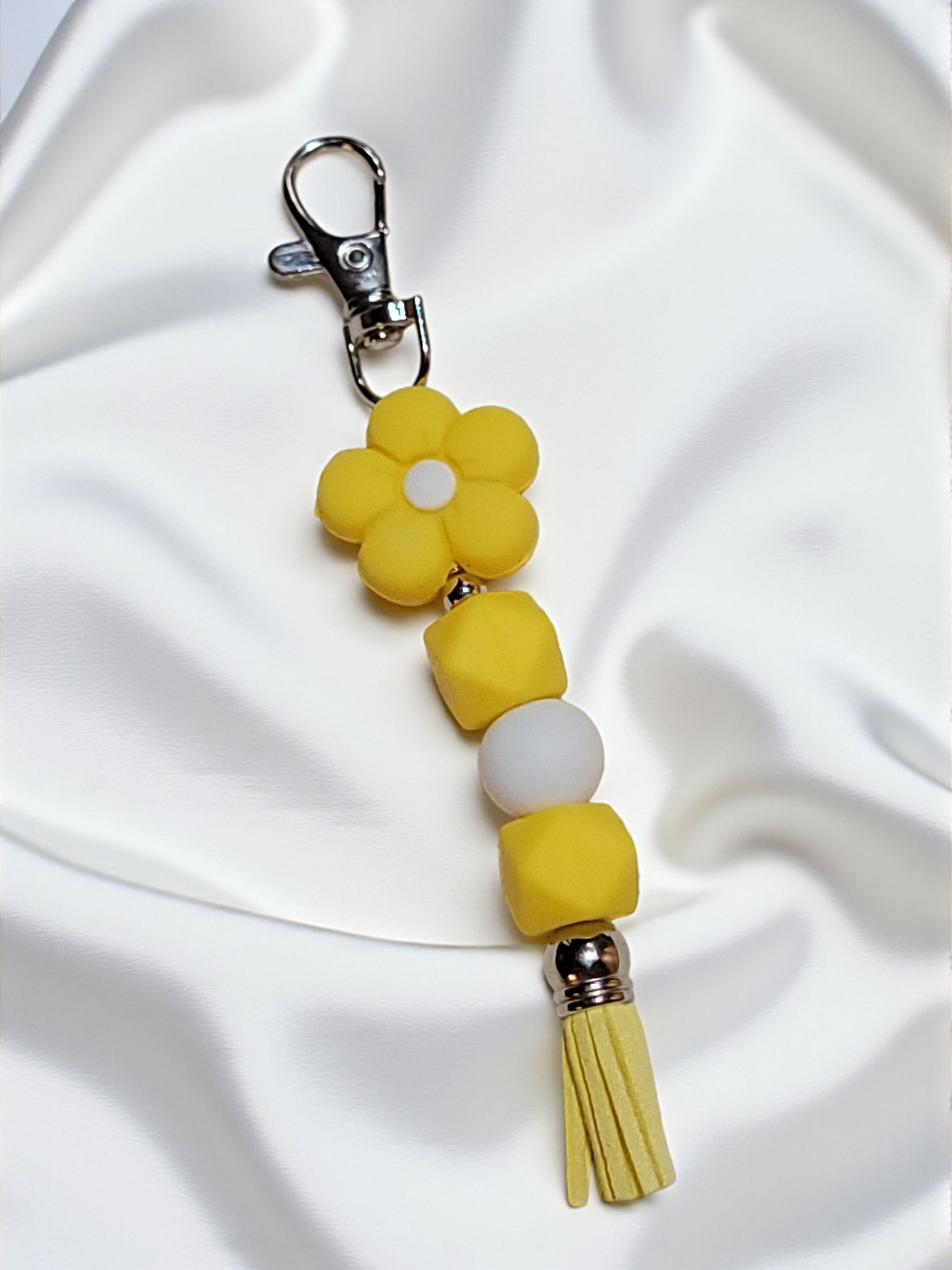 Yellow Daisy Silicone Keychain