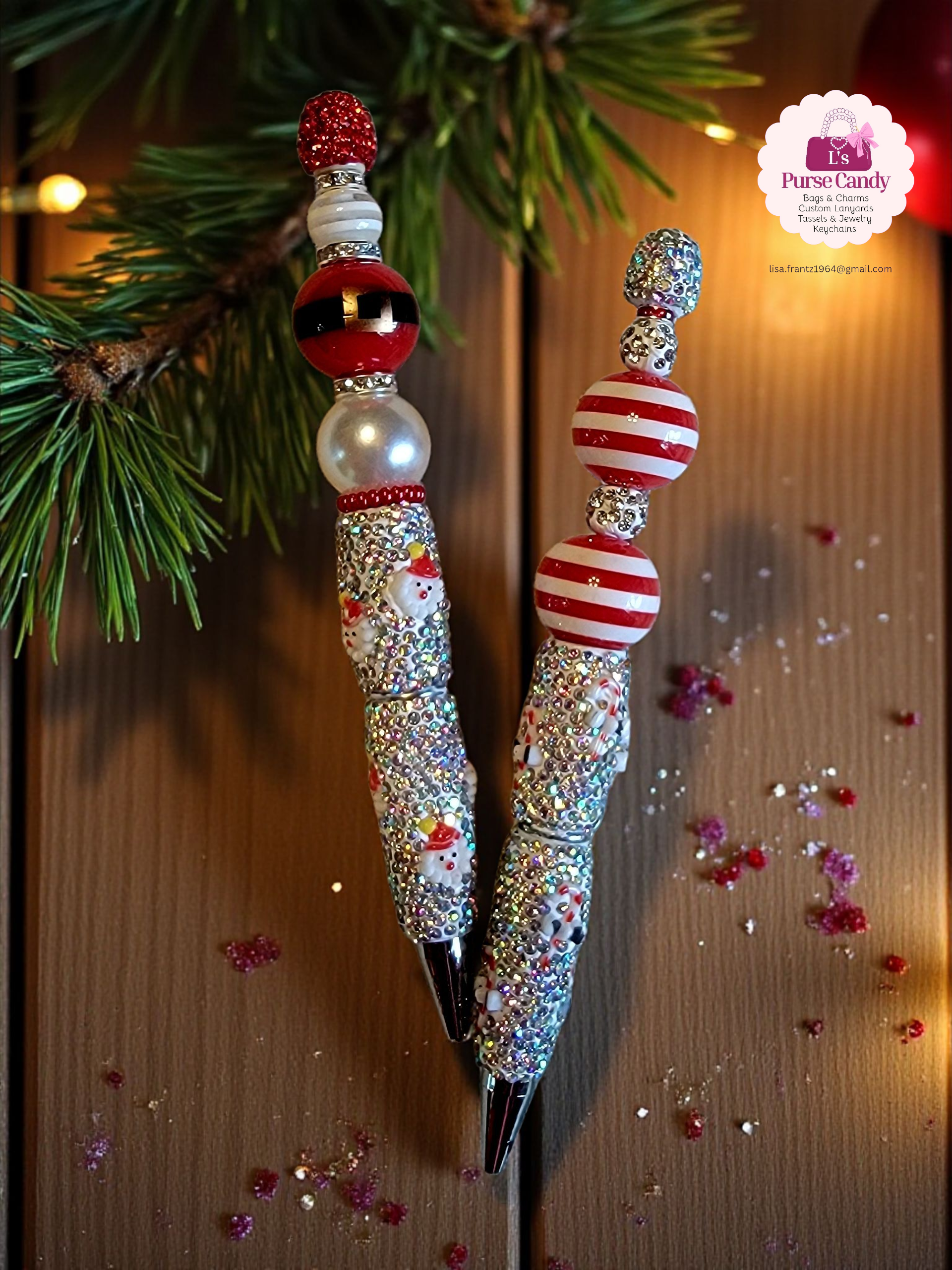 Bling Rhinestone Christmas Beaded Pen